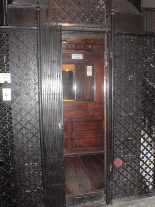 Lovely old wood panelled lift to our apartment - a bit of a squeeze with our luggage when we left!