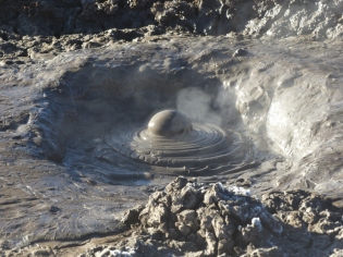 … particularly the bubbling mud pools