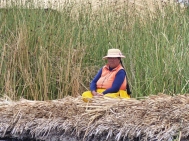 The islands are built on blocks of reed bed cut from the lake floor, with layers of cut reeds laid on top